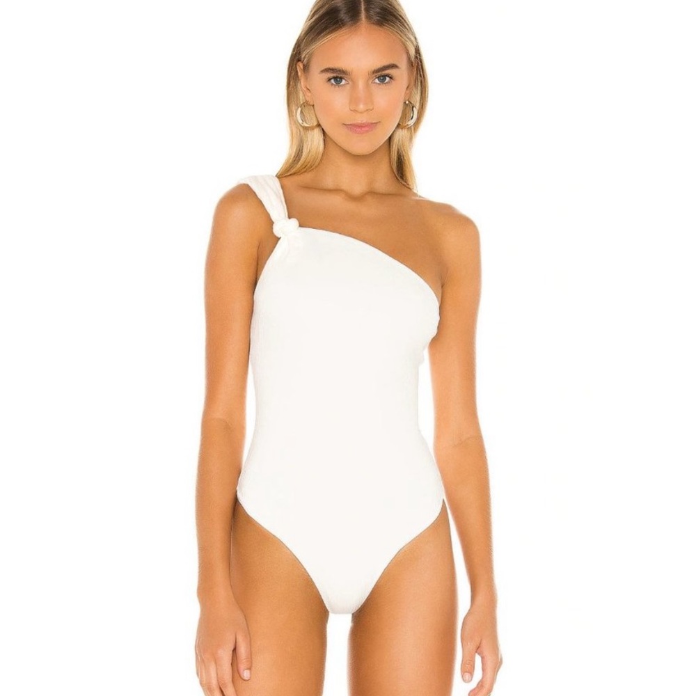 Privacy Please One-Shoulder White Bodysuit